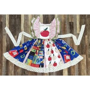 Girls Ruffle Twirl Designer School Dress Picture Day Boutique 7 NEW